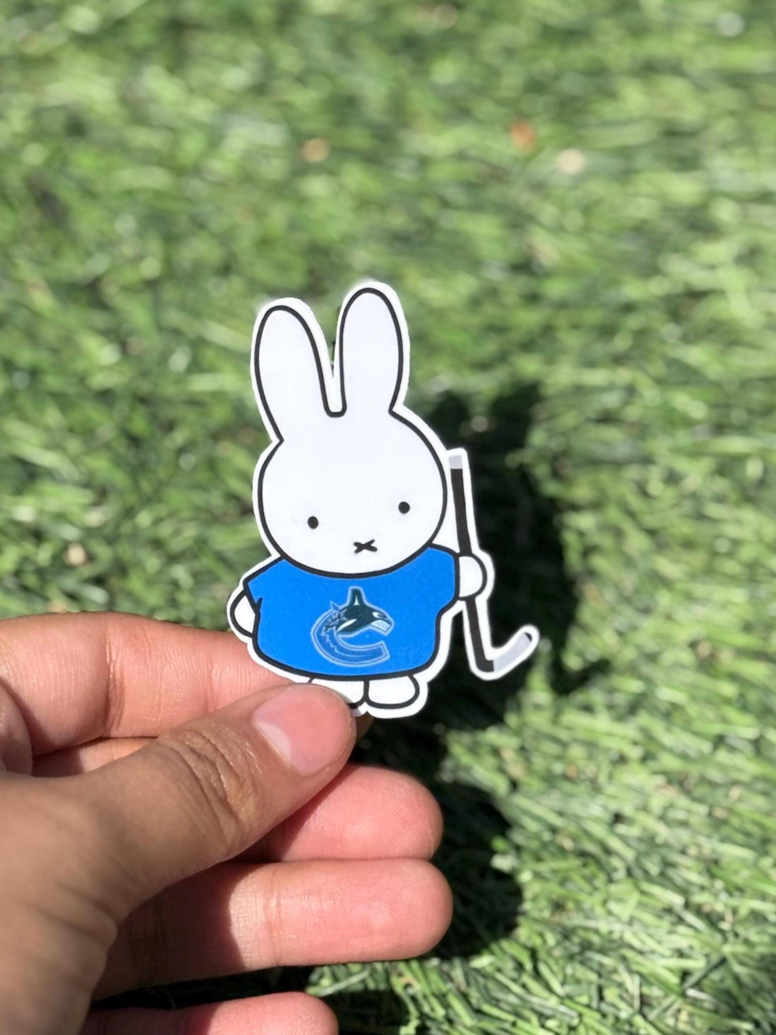 Autocollant vinyle de hockey lapin Miffy Conférence Ouest NHL | Décalque inspiré du hockey