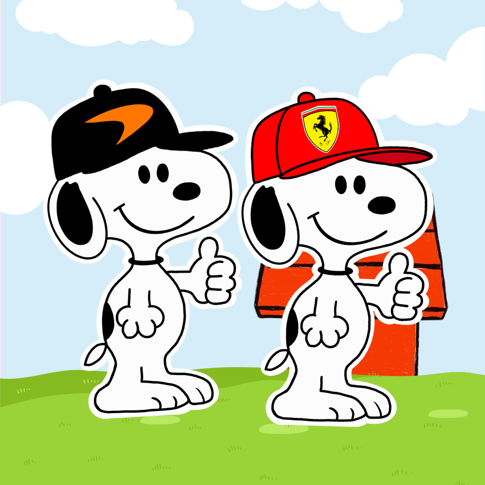 Autocollant vinyle chiot inspiré de l'écurie de F1 | Décalcomanie Snoopy inspirée de la Formule 1