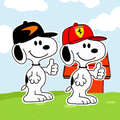Autocollant vinyle chiot inspiré de l'écurie de F1 | Décalcomanie Snoopy inspirée de la Formule 1