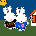Autocollant vinyle Miffy Lapin inspiré de la Formule 1 | Décalcomanie inspirée de la F1