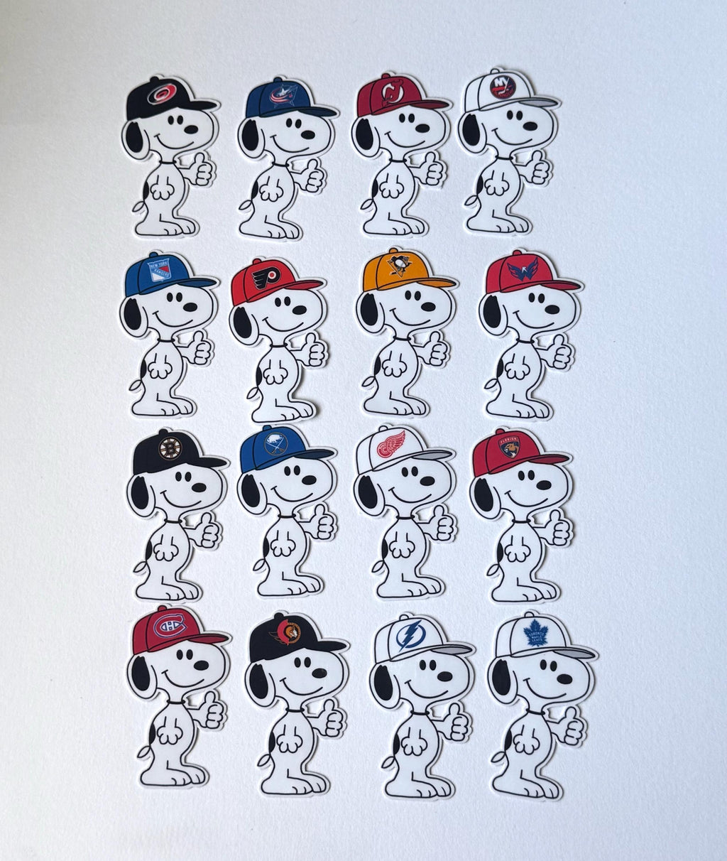 NHL 2025 Eastern Conference Teams Inspired Puppy Vinyl Sticker | Ice Hockey Snoopy Inspired Decal