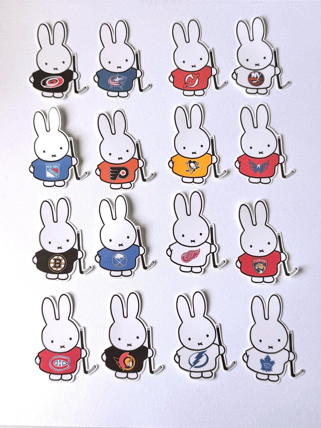 Autocollant vinyle Miffy Lapin Conférence Est LNH | Décalque inspiré du hockey