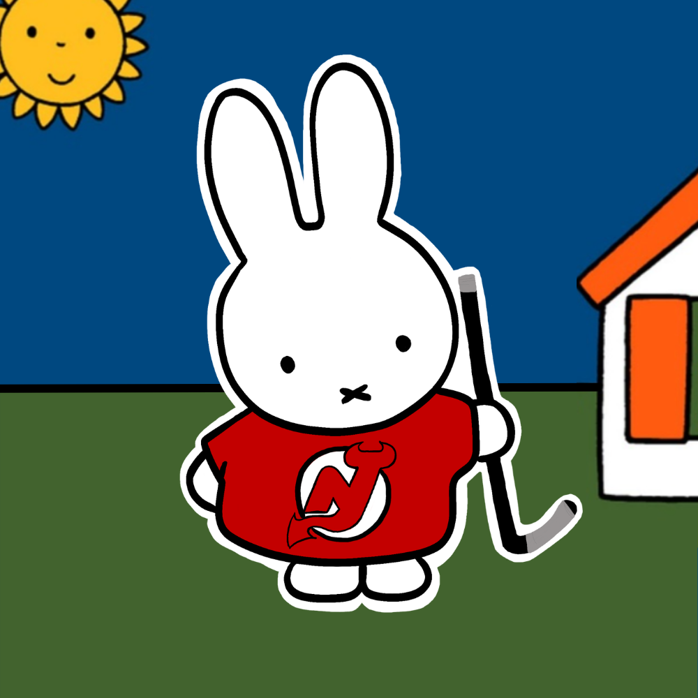 Autocollant vinyle Miffy Lapin Conférence Est LNH | Décalque inspiré du hockey