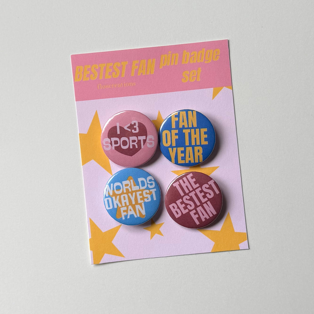 Bestest Fan Pin Badge Set