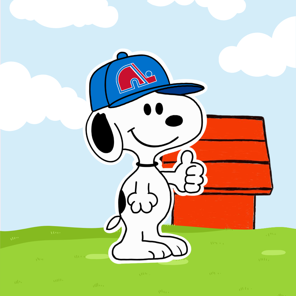 Autocollant vinyle chiot inspiré des équipes de la LNH rétro/vintage | Décalcomanie Snoopy inspirée du hockey sur glace