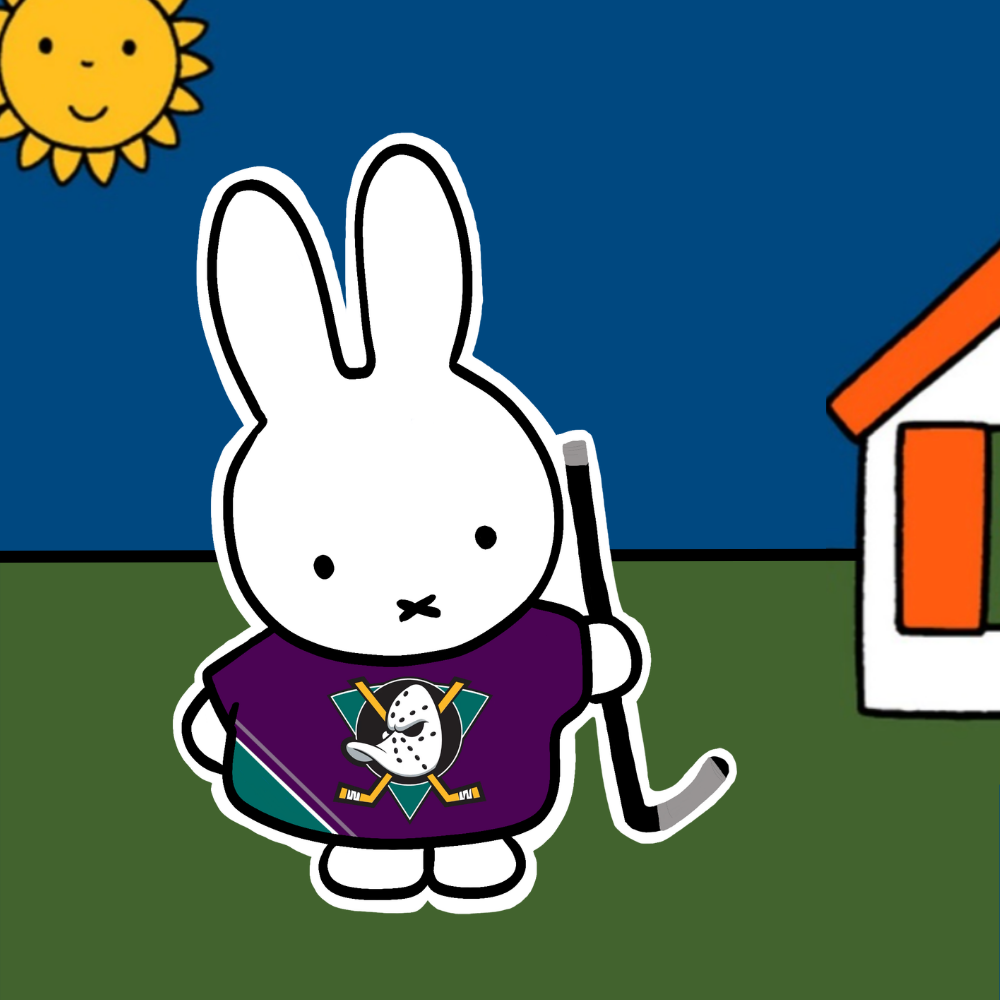 Autocollant Lapin d'inspiration Rétro/Vintage Équipe LNH | Décalque inspiré Miffy Hockey sur Glace