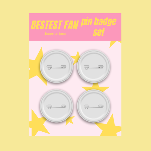 Bestest Fan Pin Badge Set