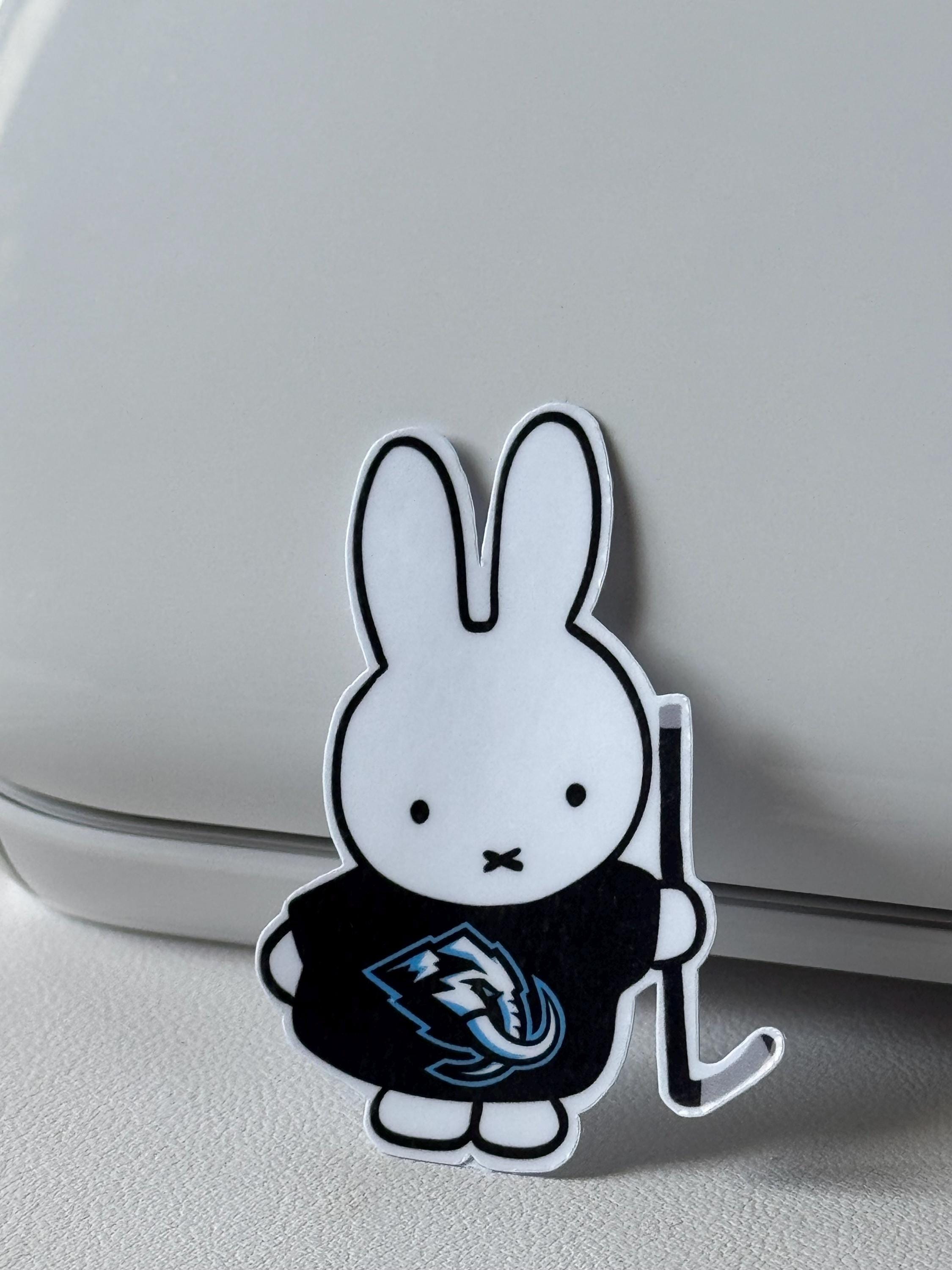 Autocollant vinyle de hockey lapin Miffy Conférence Ouest NHL | Décalque inspiré du hockey