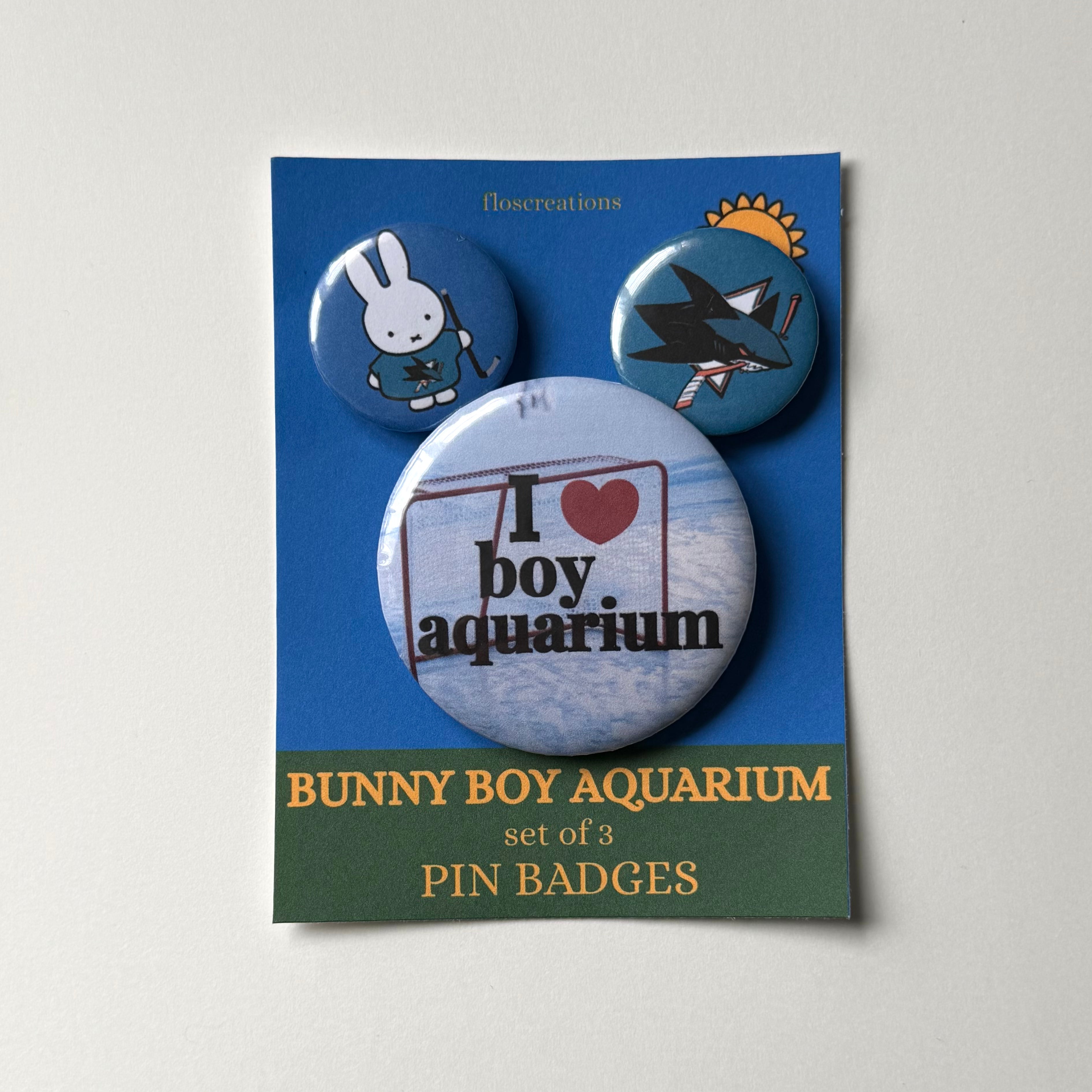 Bunny NHL Boy Aquarium Pin Badge Set