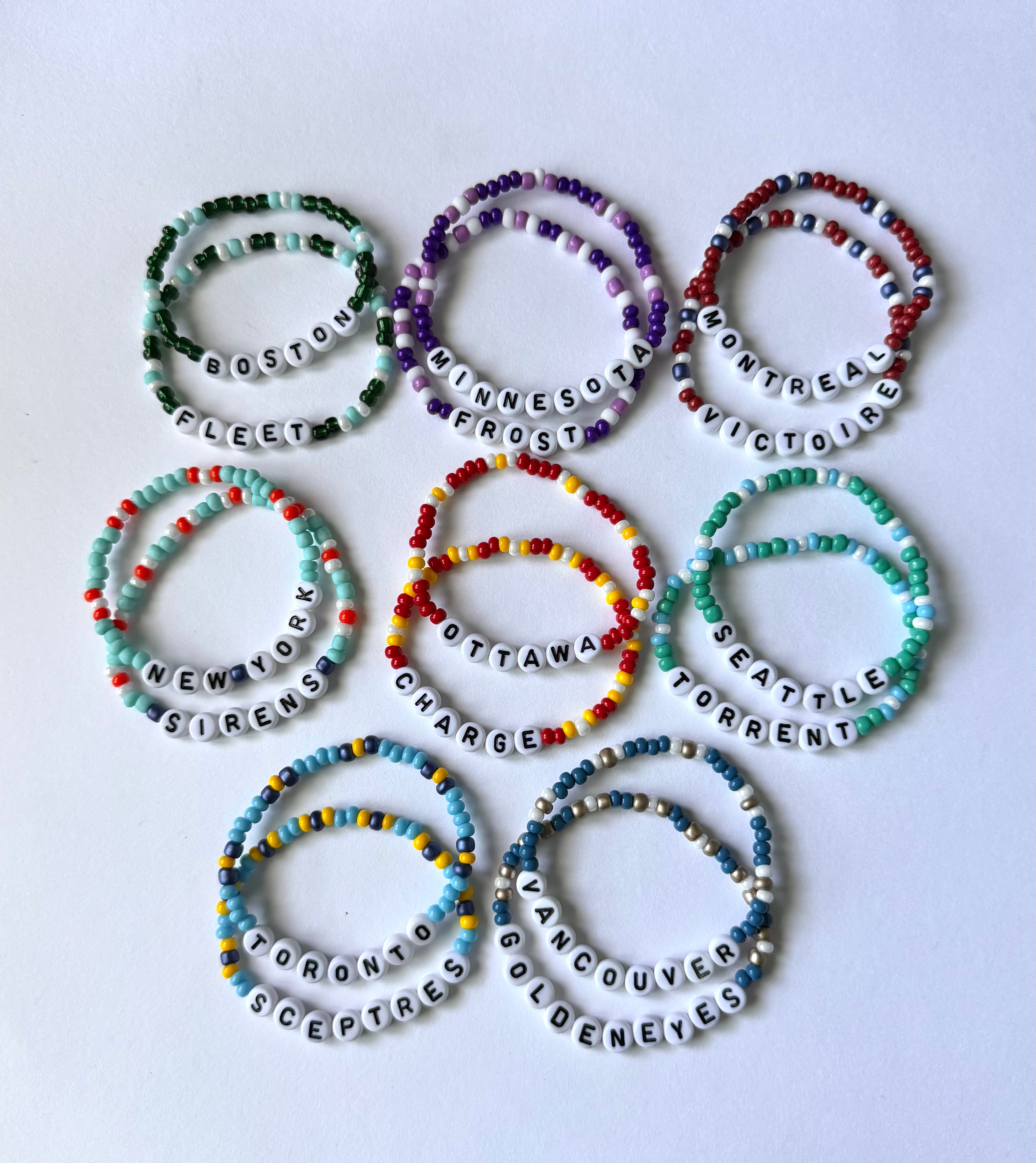 PWHL Team Friendship Bracelet Set
