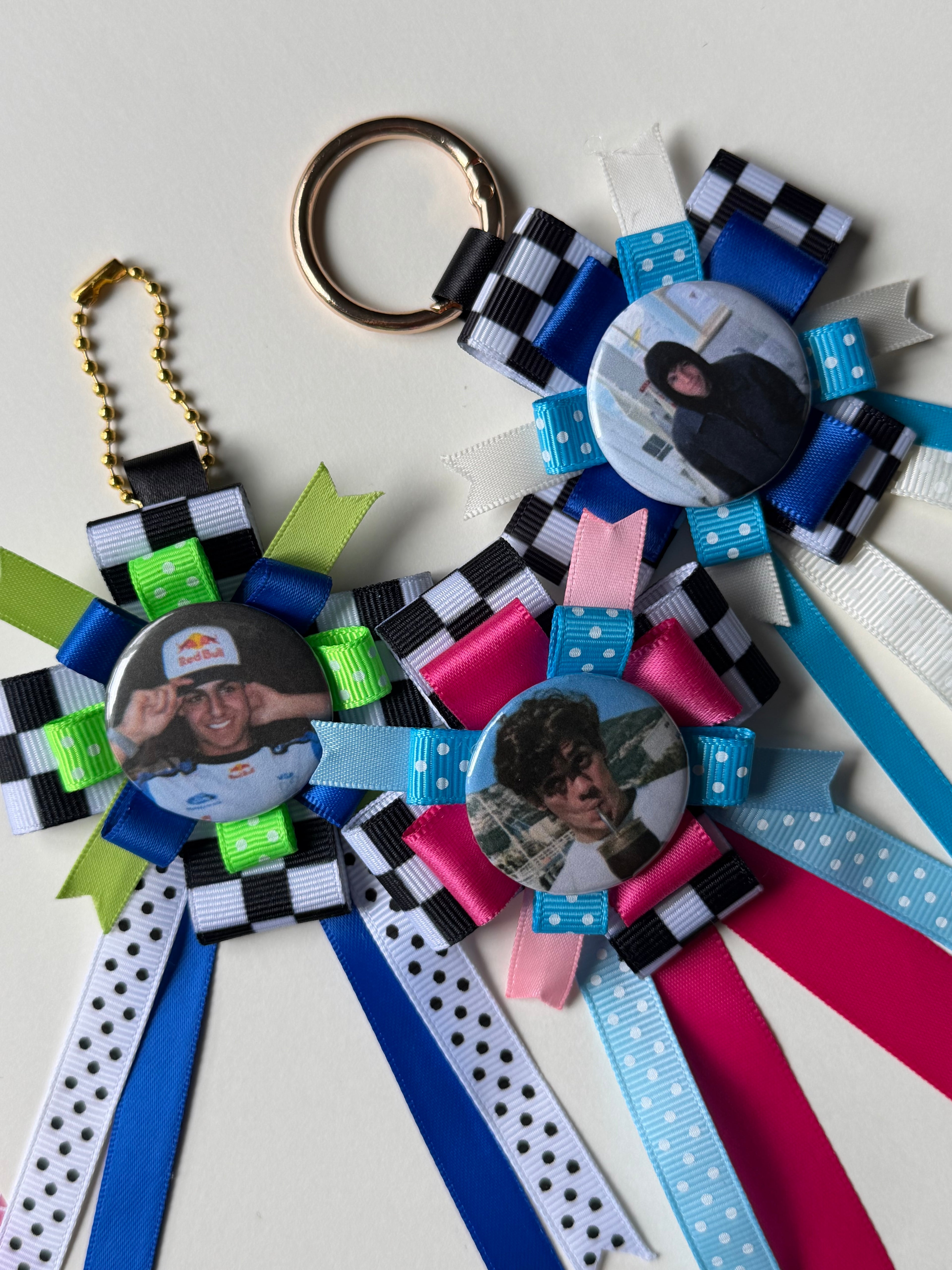 Mini F1 Driver Rosette Badge Keychain | Formula 1 Accessory