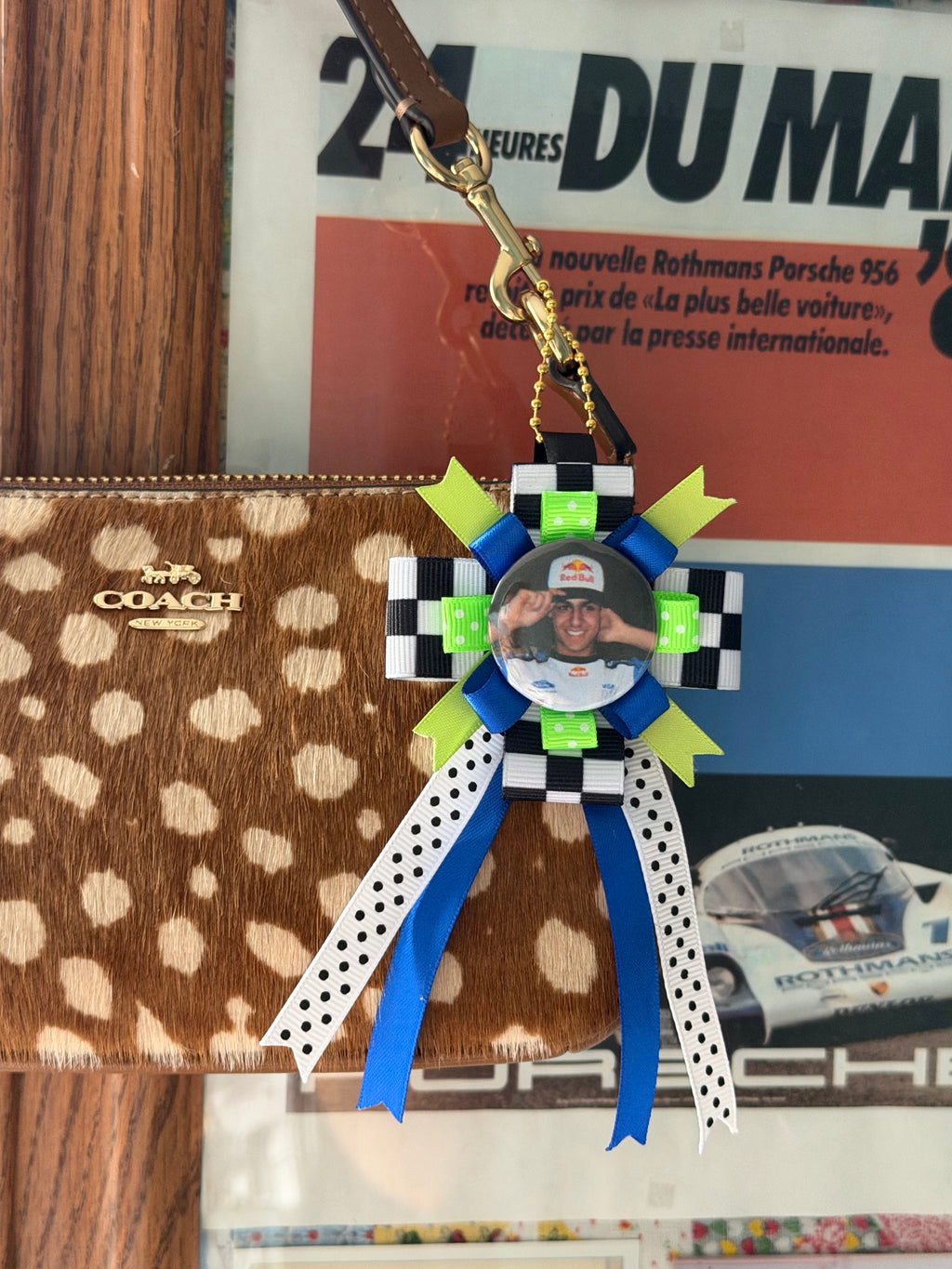 Mini F1 Driver Rosette Badge Keychain | Formula 1 Accessory