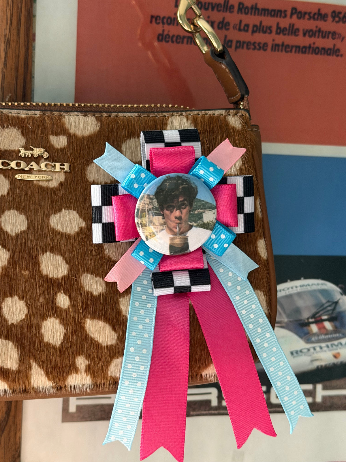 Mini F1 Driver Rosette Badge Keychain | Formula 1 Accessory