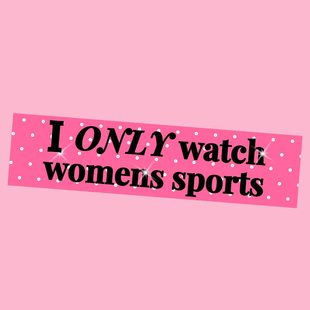 Autocollant pour pare-chocs Je ne regarde que le sport féminin | Décalcomanie
