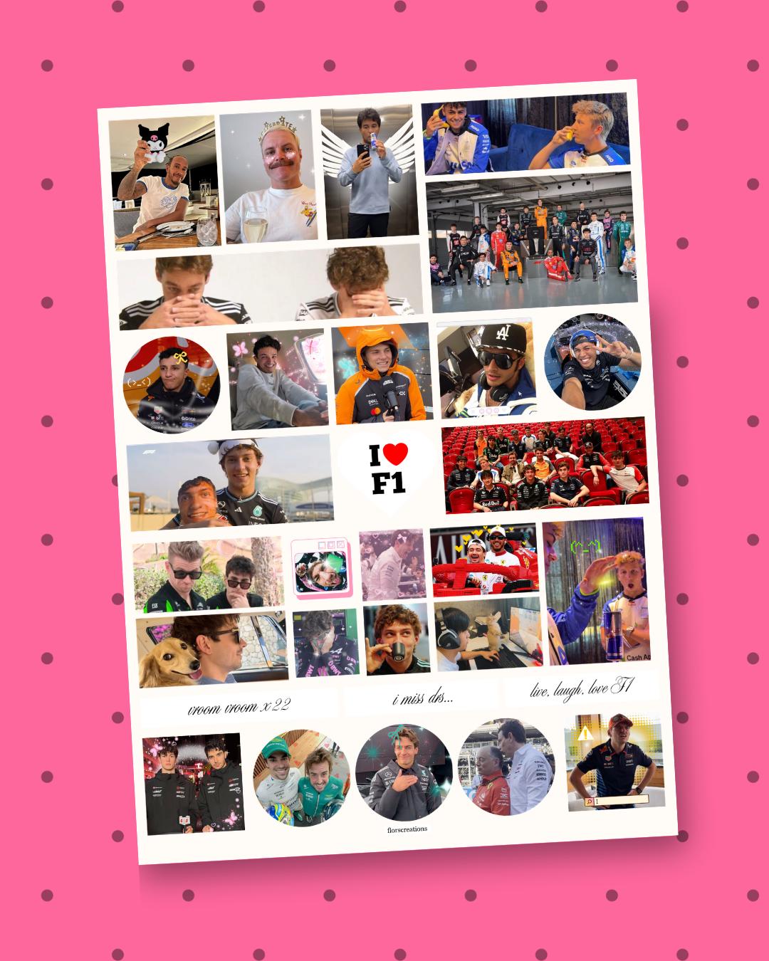 Meme/Reaction F1 2026 Sticker Sheet | Formula One Stickers