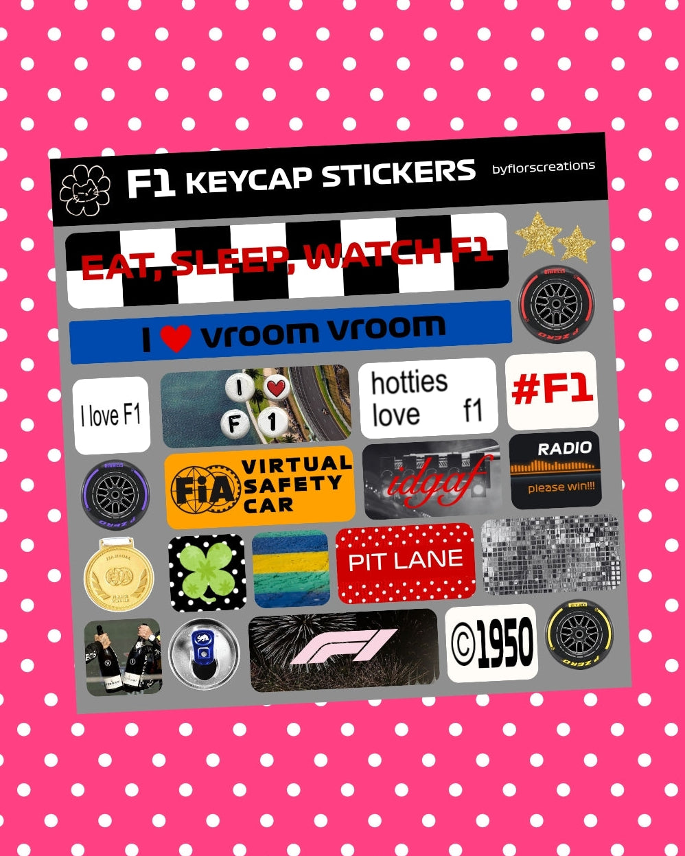 F1 Keyboard Deco Stickers